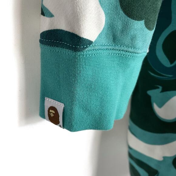 BAPE A Bathing Ape Marble Camo‎ Hoodie Shirred Waist Pullover Sz M Women’s - Picture 12 of 16